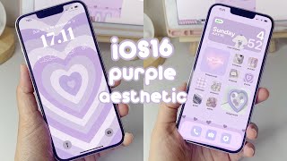 iOS16 purple pastel aesthetic customization✨widgetsmith tutorial
