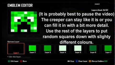 How to create a creeper emblem on Call of Duty: Black ops 2