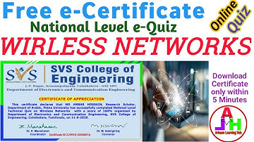 Wirless Networks Quiz | National Level Technical Quiz on Wireless Networks