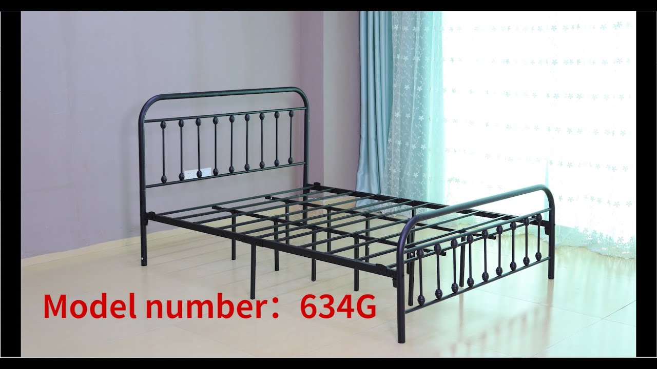 634G Metal bed frame assemble video YouTube