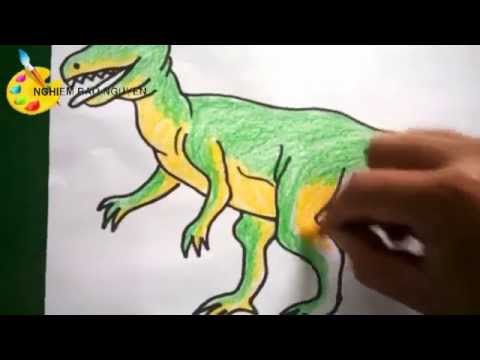 Vẽ khủng long lưng gai  bé học vẽ  how to draw Dinosaurs  draw for kids   vẽ  hướng dẫn tập 5  YouTube