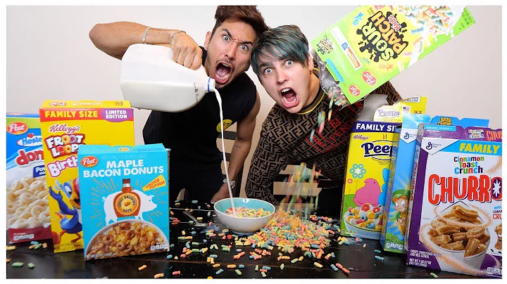 EATING All The WEIRD Cereals with Colby Brock  (TA...
