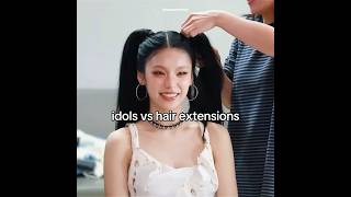 idols vs hair extensions #kpop #kpopidol #yeji #illit #shorts #fyp