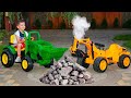 Funny Tema ride on Excavator Unboxing and Assembling Power Wheels JCB Tractor