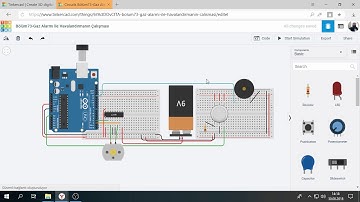 Tinkercad ile Arduino Bölüm 73 : Gaz Alarmı ile Havalandırmanın Çalışması