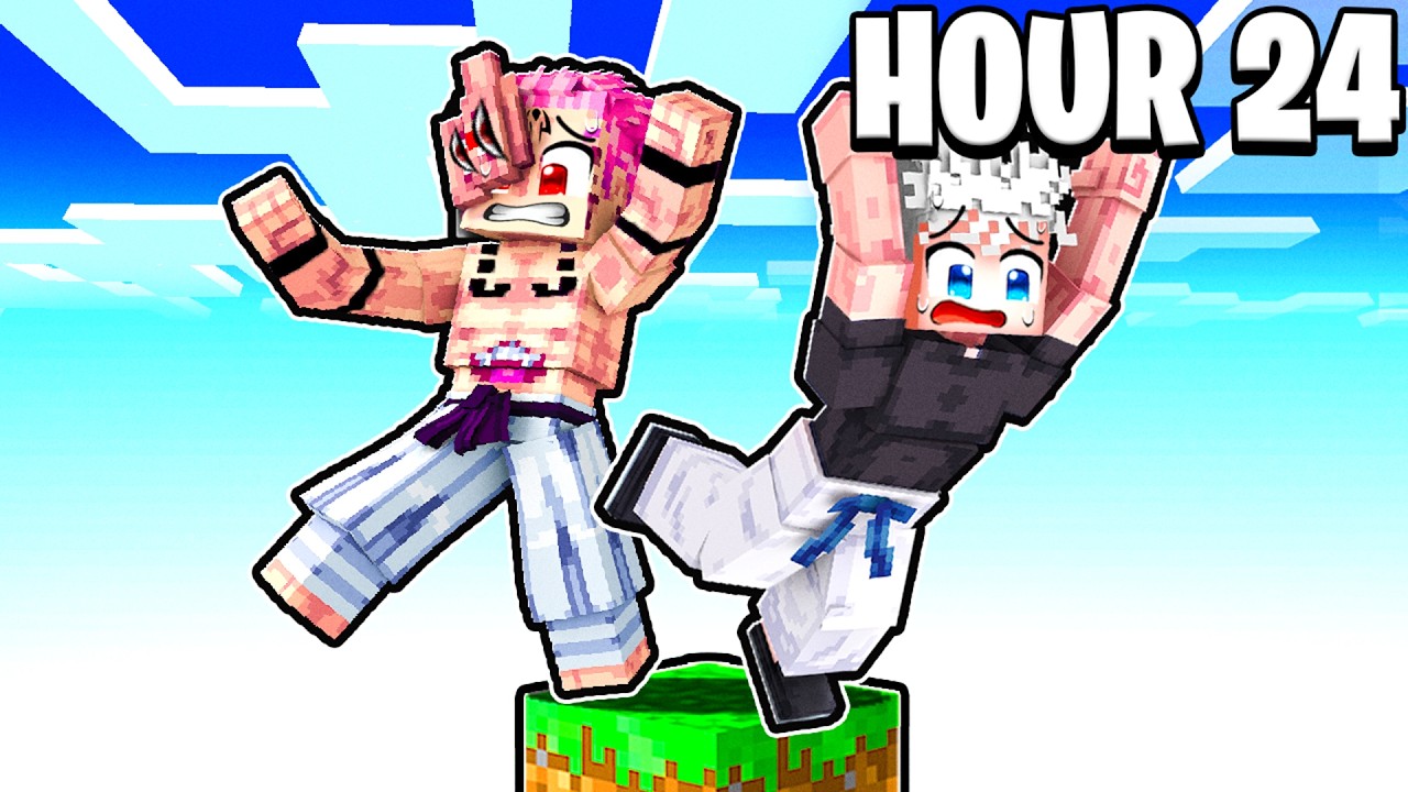 I Survived 24 Hours in JUJUTSU KAISEN Minecraft on One Block