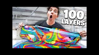 We Hydro Dipped a Nerf Blaster 100 Times! (100 Layers Challenge)