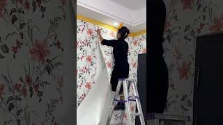 Floral Printed Wallpaper Sheet – Peel & Stick Wall Art for Kids Room #wallpaper #wallart #shortvideo