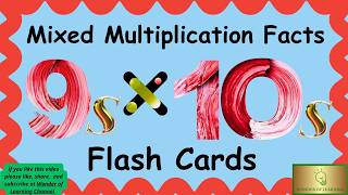 9s and 10s Mixed Multiplication Facts Flash Cards for Kids, 2nd and 3rd Grades, Math.
