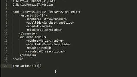 Tutorial de CSV, XML y JSON - Estructuras de datos