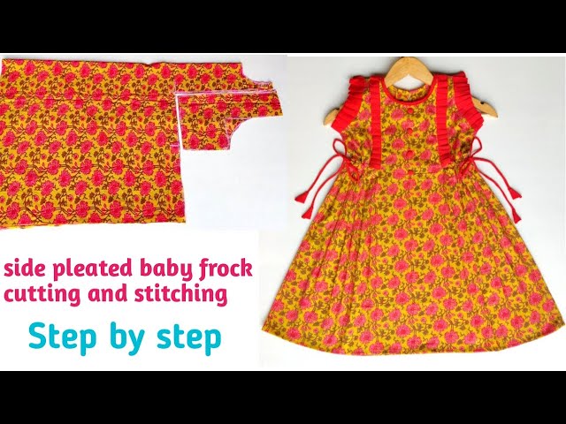 How to make pleated long frock from cut piece fabric/Long frock cutting and  stitching in telugu - YouTube