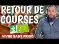 Retour de courses pour vivre sans frigo en fourgon amnag