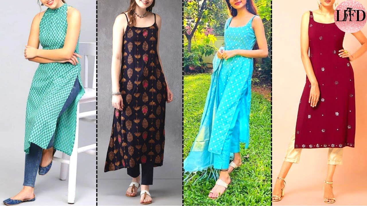 Fashionable Women Rayon Embroidery Sleeveless Kurti