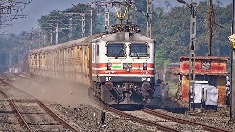 Dust raising furious Intercity Express Train (Malda-Howrah) at Railgate with WAP-5 Locomotive | ER