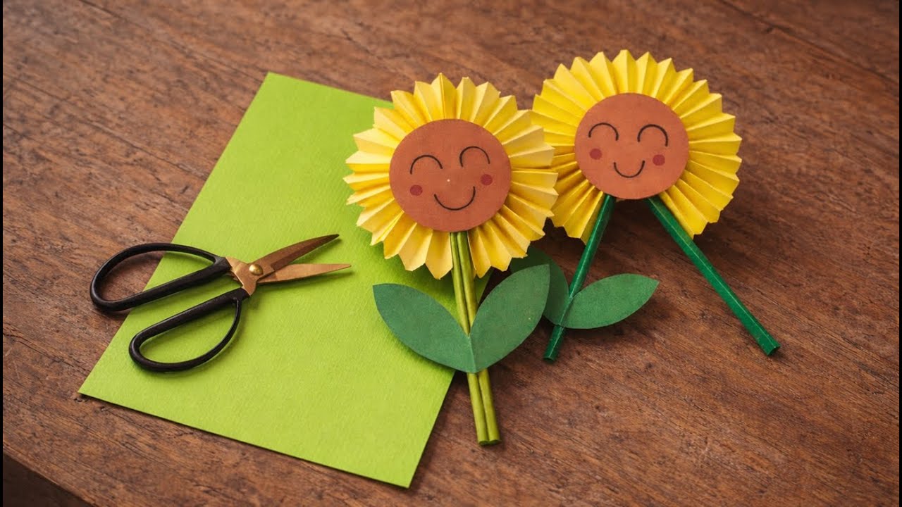 How to Make a Happy Paper Sunflower 🌻 | Fun & Easy DIY for All Ages