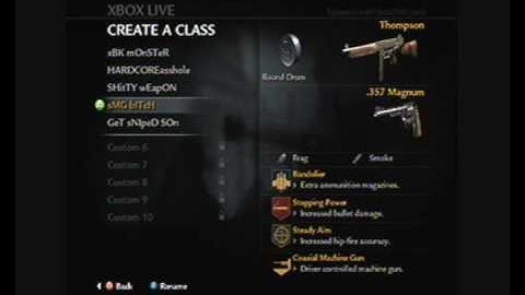 BEST CoD5 Custom Classes