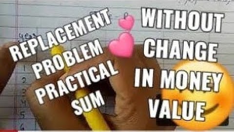 Practical sum of replacement, item deterioration with use without change in money value, OR, B.com