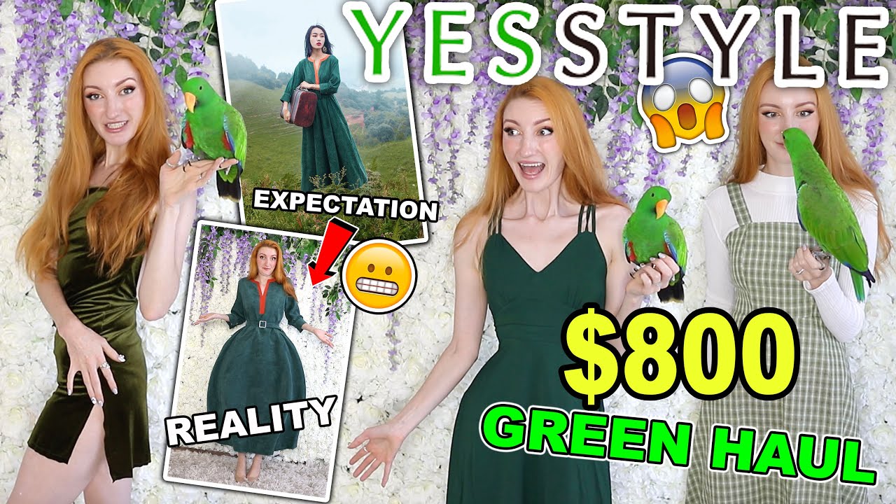 YESSTYLE TRY ON HAUL | $800 GREEN YESSTYLE HAUL 2019 (green clothing to make my bird happy)