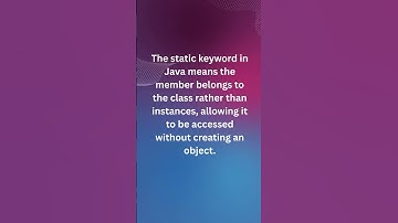Static keyword in java