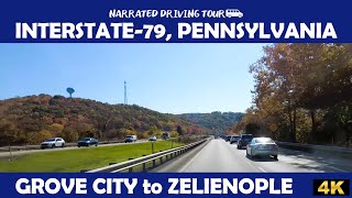 🚗 Interstate 79 Pennsylvania | Grove City to Zelienople 🛣️✨ 4K Drive