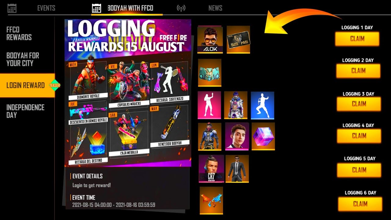 FREE FIRE 15 AUGUST EVENTS SAMSUNG A3,A5,A6,A7,J2,J5,J7,S5,S6,S7,S9,A10,A20,A30,A50,A70 /// FREEFIRE