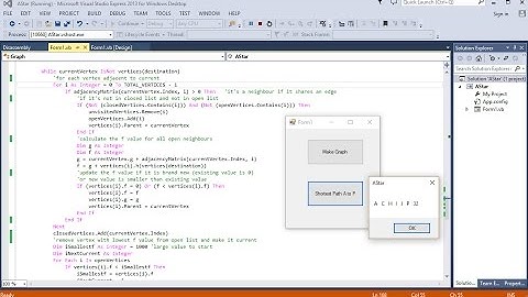 Graph Data Structure 7. A* Pathfinding VB.NET Implementation