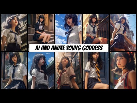 Cute Japanese Anime girls + AI girls [young goddess] (Midjourney)