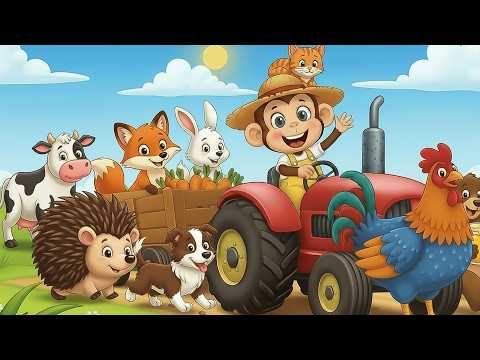 Monkey Funny Fixes Tractor and Plows Beet Field - Farm Work | MonKey Cartoon 🐒