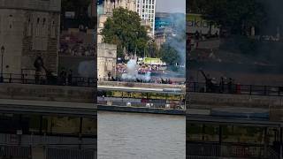 Gun salutes fired in London to mark 1 year anniversary of late Queen&#39;s death #london #queen #gunfire