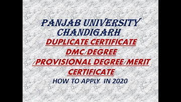 How to apply for DUPLICATE CERTIFICATE-DMC,DEGREE,MERIT CERTI,PROVISIONAL DEGREE (PANJAB UNIVERSITY)