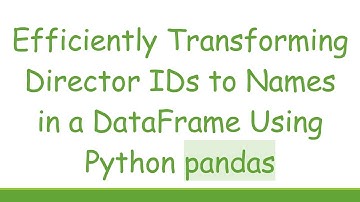 Efficiently Transforming Director IDs to Names in a DataFrame Using Python pandas