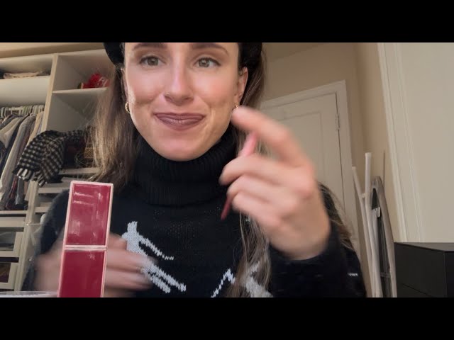 ASMR Holiday Makeup Look ♥️ (makeup application, whisper ramble, brush sounds) 