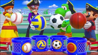 Super Mario Party MiniGames Mario Vs Waluigi Vs Yoshi Vs Daisy (Master Difficulty)