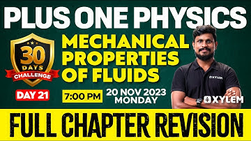 Plus One - Physics - Mechanical Properties of Fluids | Xylem Plus One