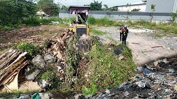Amazing Best Actions!! Delete Garbage Dump By Skill Dozer D31p Clear Grass, Tree and Pushing Garbage