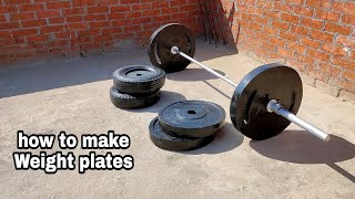 how to make gym weight plates with least costعمل طارات الجيم ف المنزل