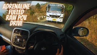 Adrenaline-Fueled Hill Drive: Vitara Brezza Raw POV at High Speed | Brezza Raw POV Drive