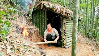 30 days to build 3 shelters bamboo houses and stone houses