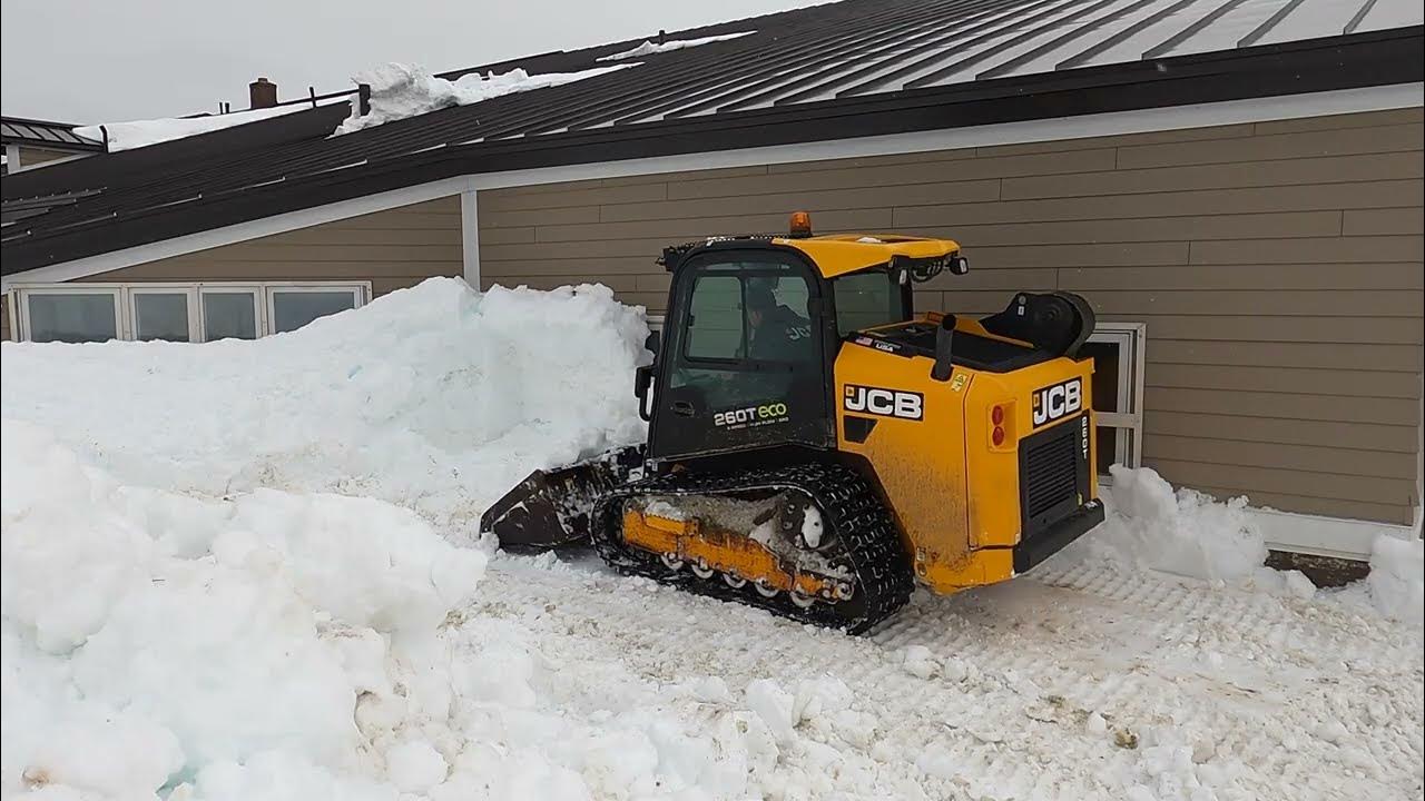 BURIED IN SNOW! (snow removal with skid steer) YouTube
