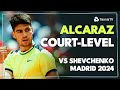 Carlos alcaraz vs alexander shevchenko courtlevel highlights   madrid 2024