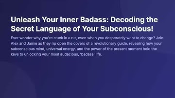 Unleash Your Inner Badass  Decoding the Secret Language of Your Subconscious