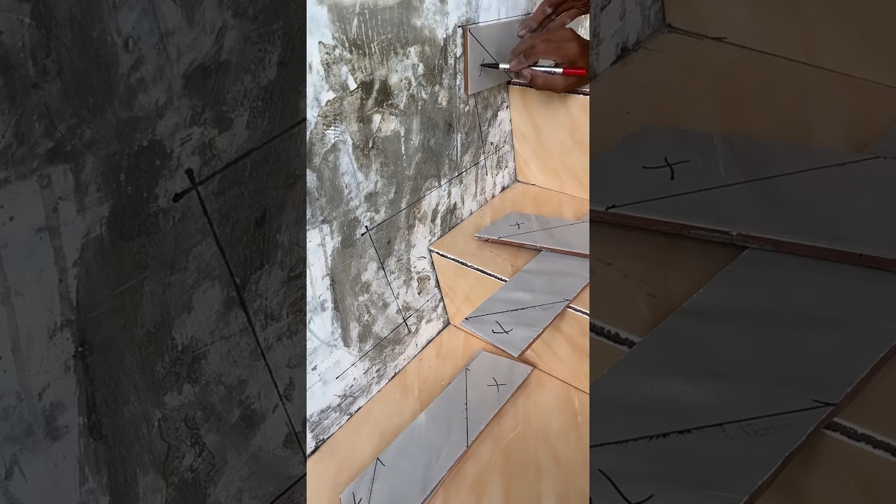 my way of installing ceramic tiles follows a stair pattern