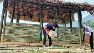 A homeless mother and daughter built a bamboo house the forest | Homeles Mom