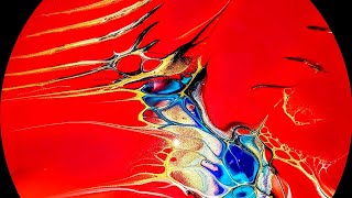 'Scarlett' ~ Dramatic Fluid Acrylic Abstract Art #tlp #fluidart #abstract #acrylicpouring