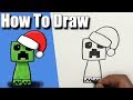 How To Draw a Christmas Creeper! - EASY - Step By Step
