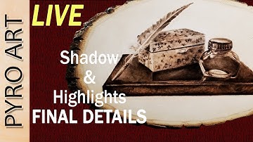 Pyrography: LIVE Wood Burning Adding the Final Details (still life series/beginner)