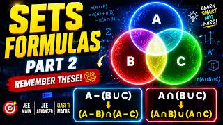 Sets Formulas Part 2 🎵 | Advanced Set Operations Made Easy | Class 11 Maths | JEE & Boards
