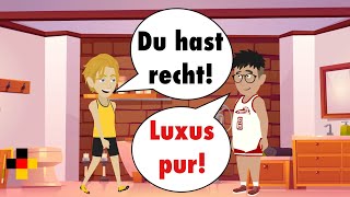 Learn German | German bathroom | Dialog in German with subtitles