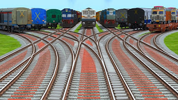 ♣️9 Trains Crossing Back & Forward At Curve Branches Railroad Crossing Tracks || train for toddlers 