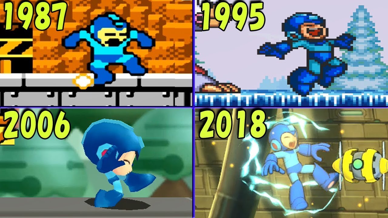 ロックマン死亡 ゲームオーバー 進化の歴史 1987 18 Evolution Of Mega Man Exploding Youtube